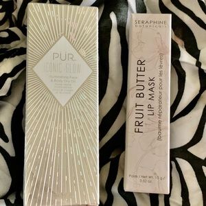 GET BOTH-PUR Cosmetics glow illuminating face/body dry oil & Seraphine lip mask.